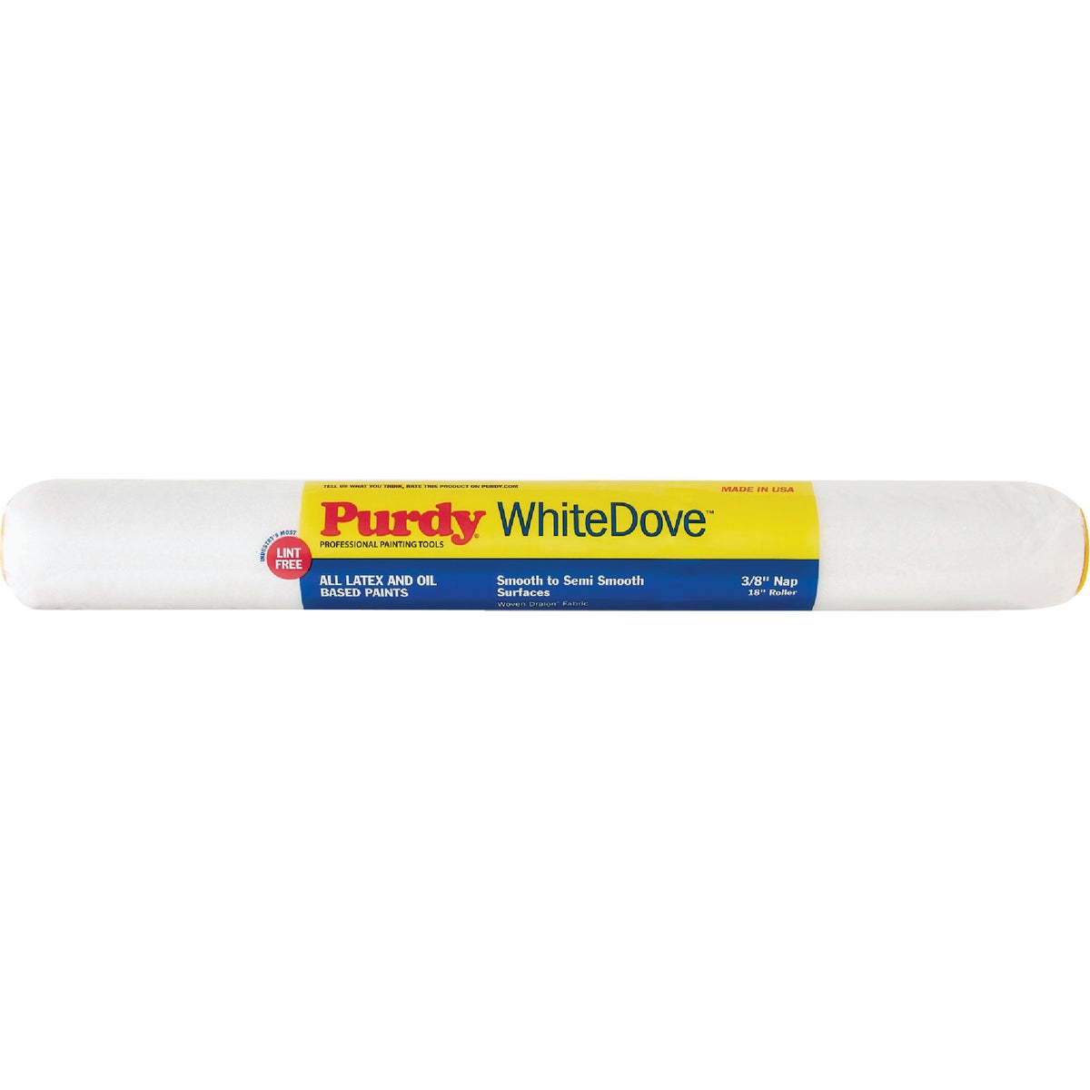 Purdy White Dove 18 In. x 3/8 In. Woven Fabric Roller Cover Image 1