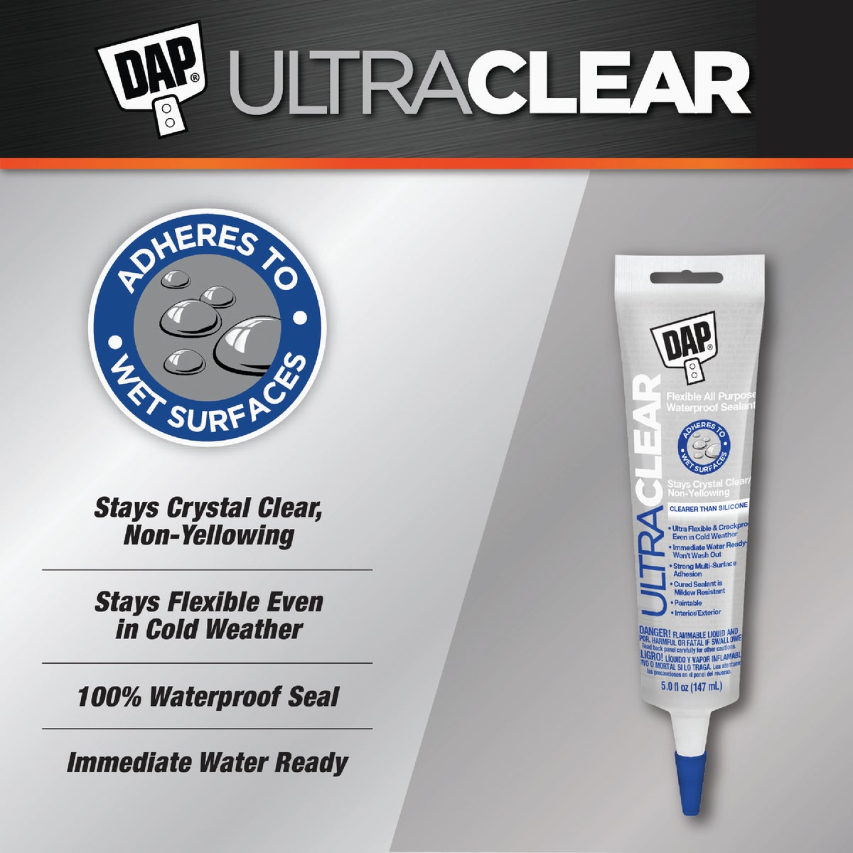 DAP Ultra 5 Oz. Flexible Elastomeric Sealant, Clear Image 7