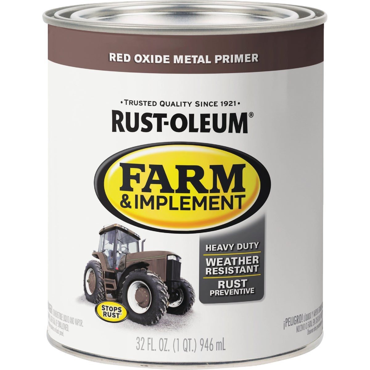 Rust-Oleum 1 Quart Red Oxide Metal Primer Gloss Farm & Implement Enamel Image 2