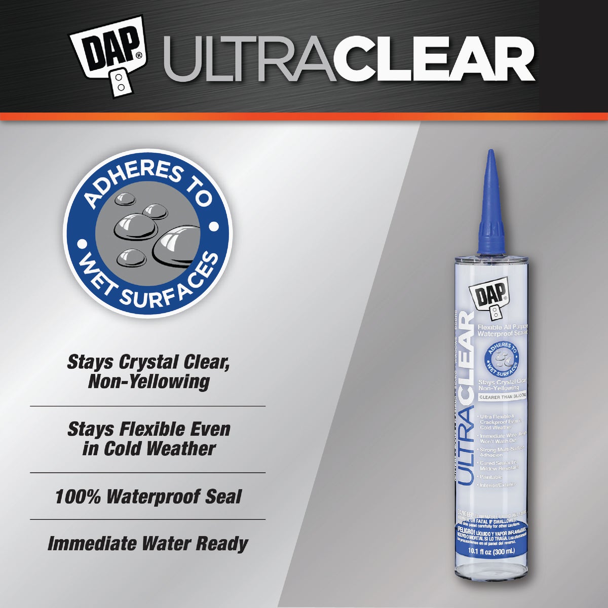 DAP Ultra Clear 10.1 Oz. Flexible Elastomeric Sealant, Clear Image 7
