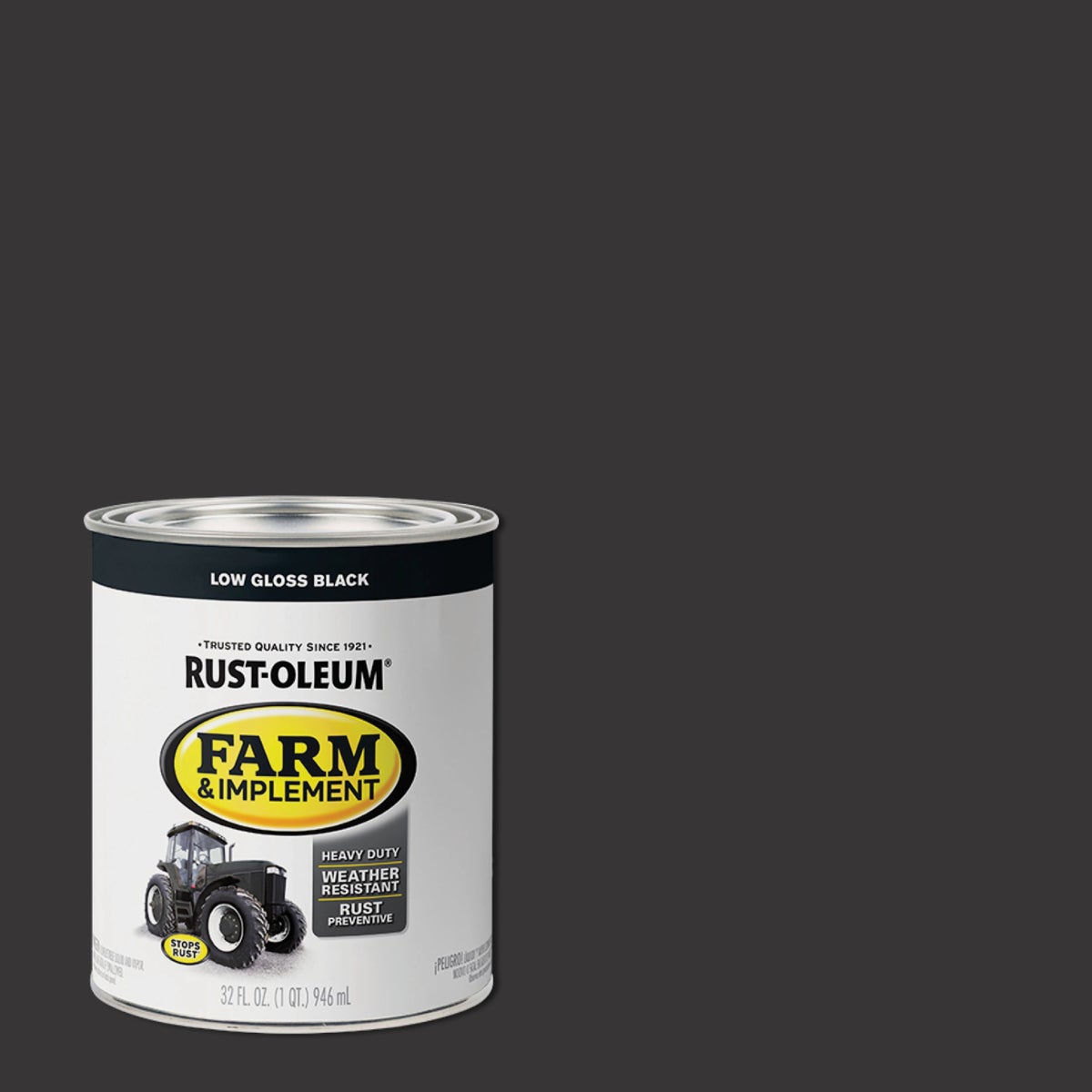 Rust-Oleum 1 Quart Black Low Gloss Farm & Implement Enamel Image 1