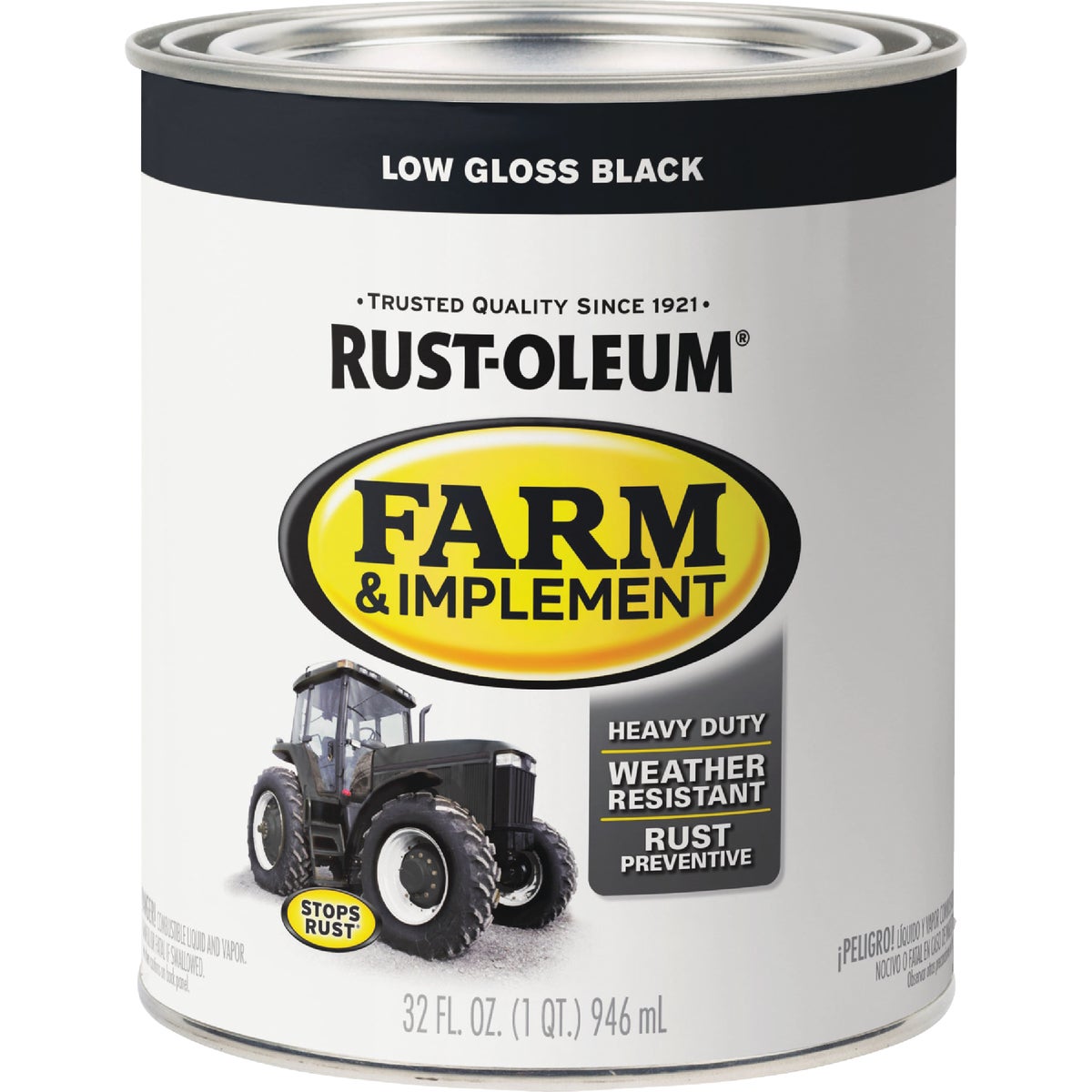 Rust-Oleum 1 Quart Black Low Gloss Farm & Implement Enamel Image 2