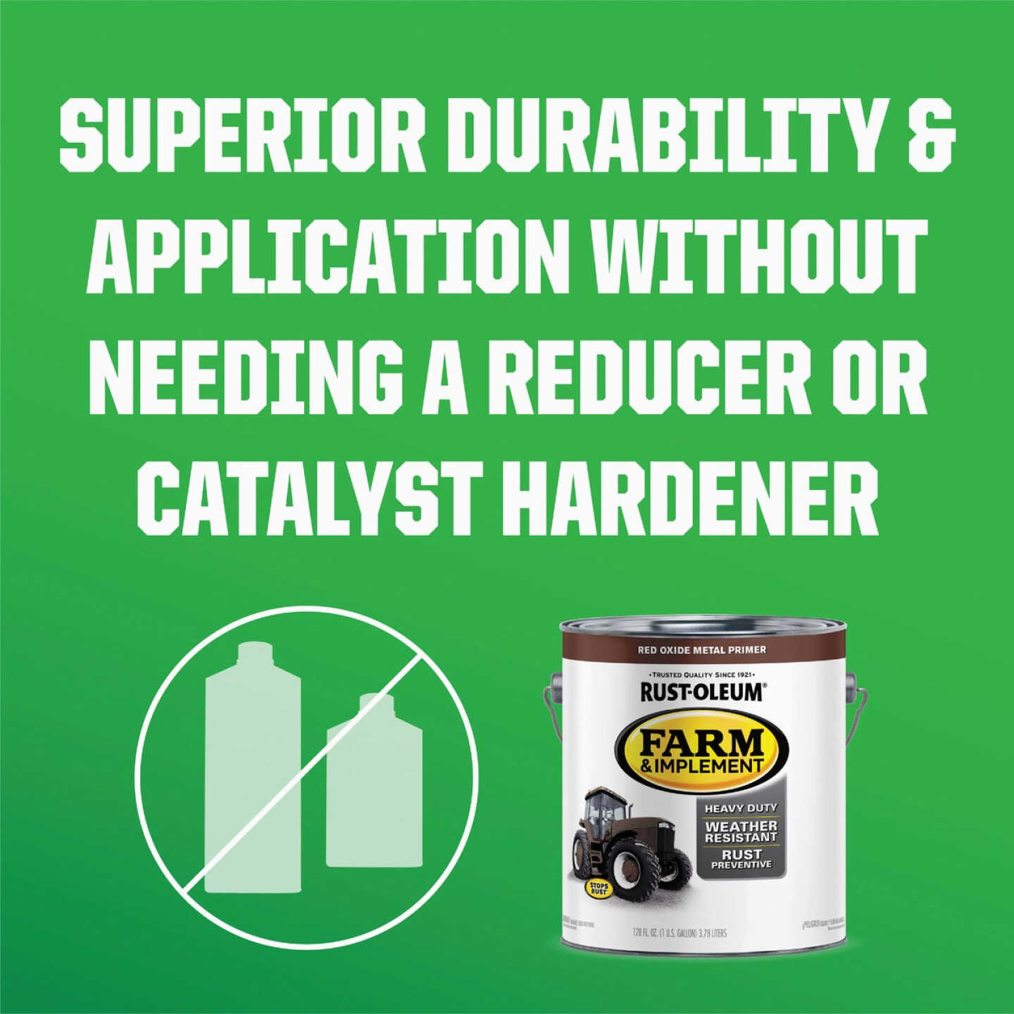 Rust-Oleum 1 Gallon Red Oxide Metal Primer Gloss Farm & Implement Enamel Image 4