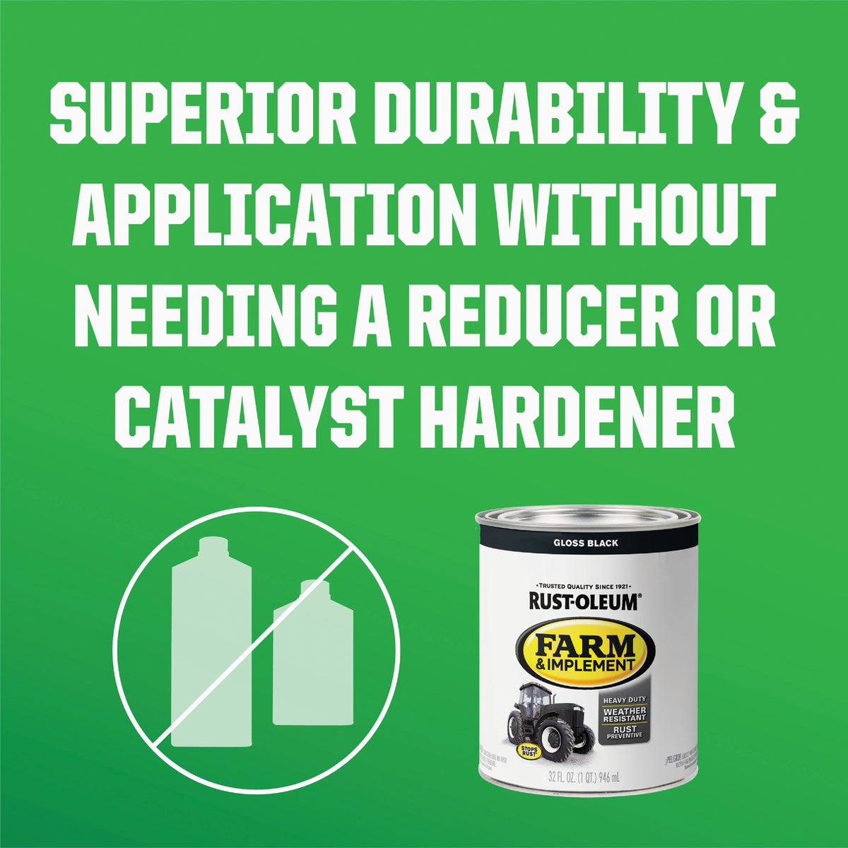 Rust-Oleum 1 Quart Black Gloss Farm & Implement Enamel Image 5