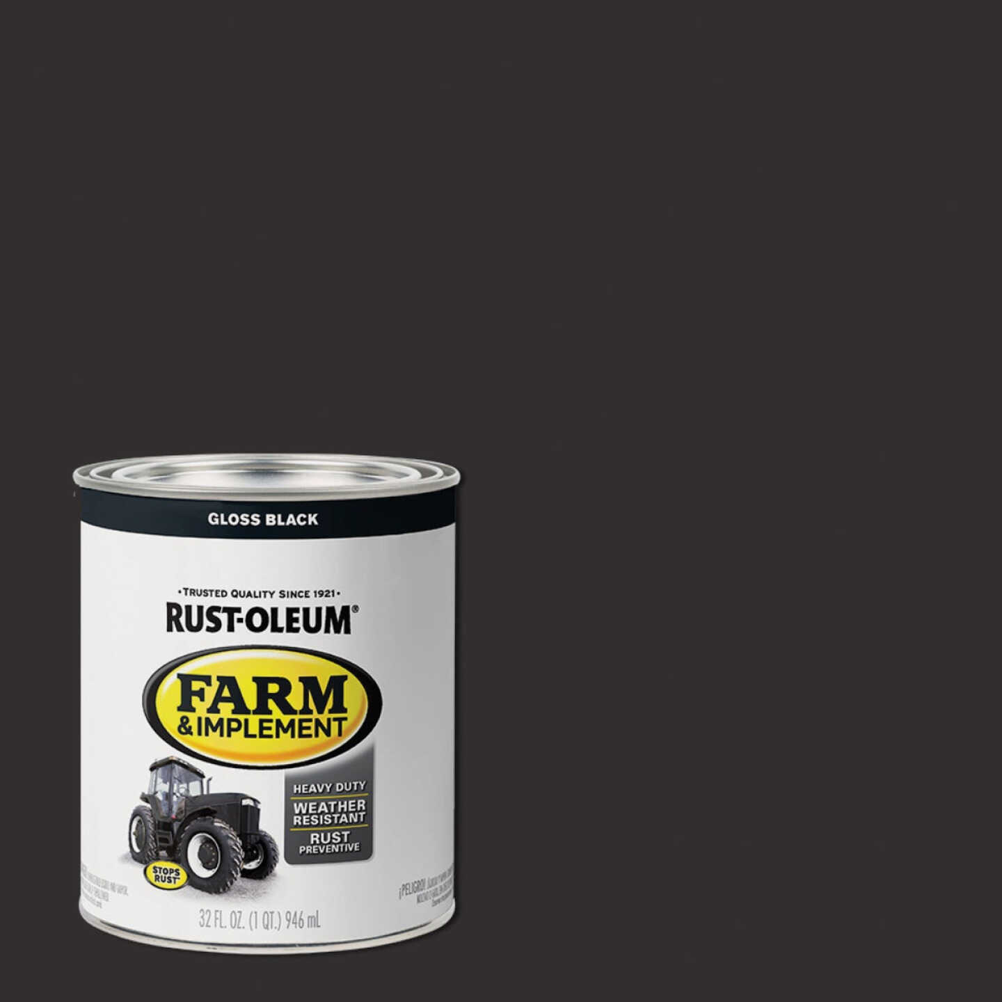 Rust-Oleum 1 Quart Black Gloss Farm & Implement Enamel Image 1