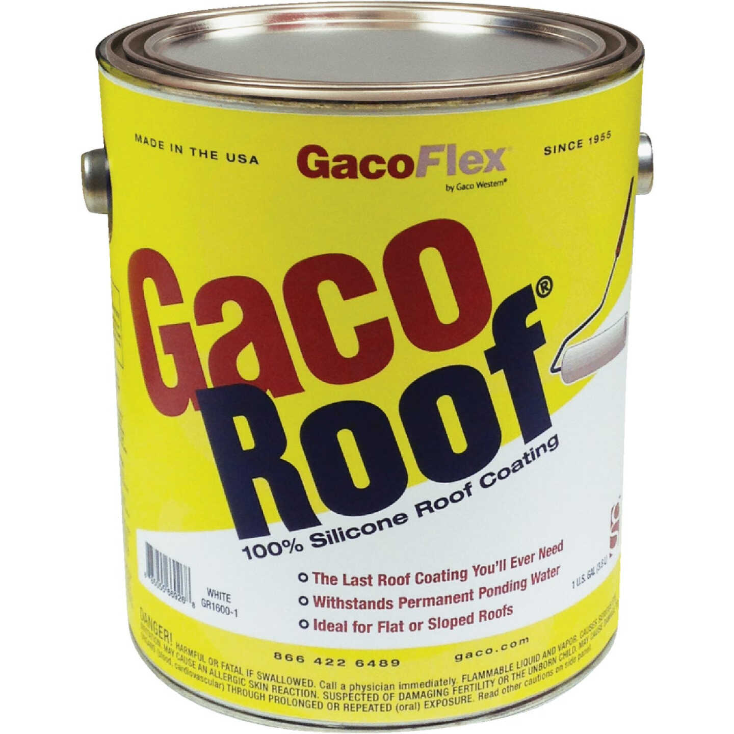GacoRoof VOC-Compliant Silicone Roof Coating, White, 1 Gal. Image 1