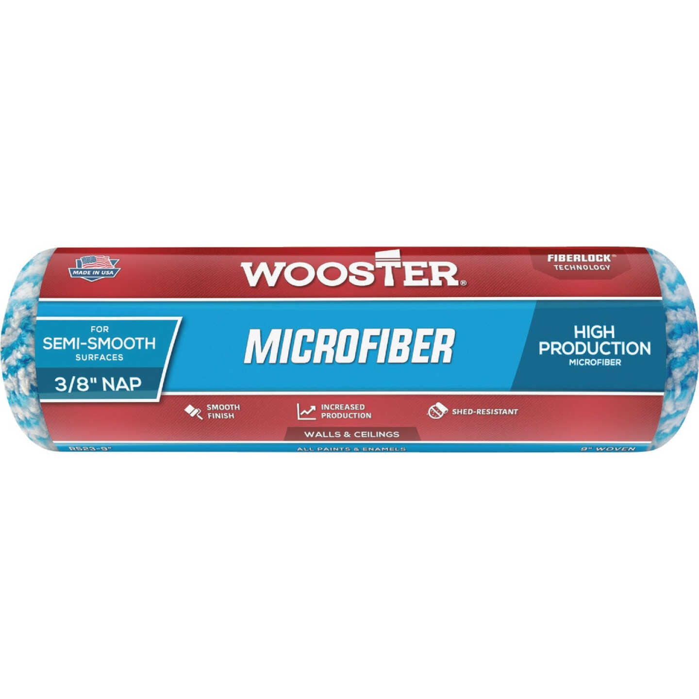 Wooster 9 In. x 3/8 In. Microfiber Roller Cover Image 1