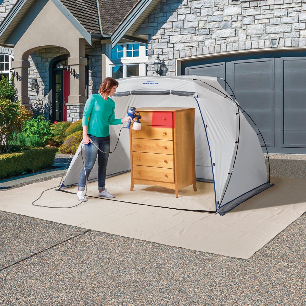 Wagner 9 Ft. W x 5.5 Ft. H x 6 Ft. D Large Portable Spray Shelter Image 3