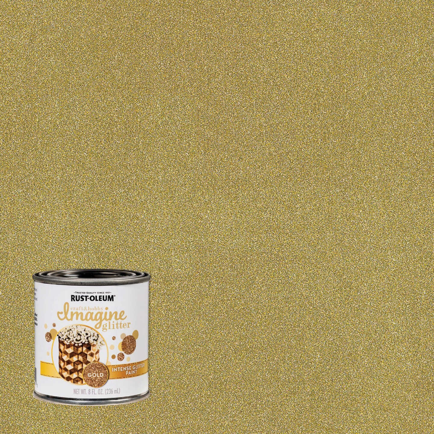 Rust-Oleum Imagine Craft & Hobby 8 Oz. Intense Gold Glitter Paint Image 1