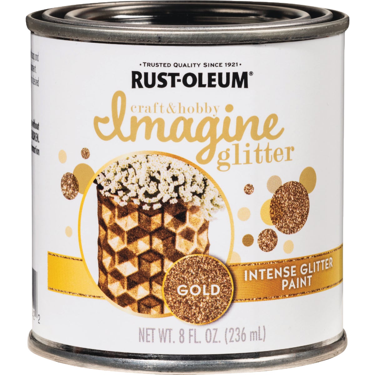 Rust-Oleum Imagine Craft & Hobby 8 Oz. Intense Gold Glitter Paint Image 3