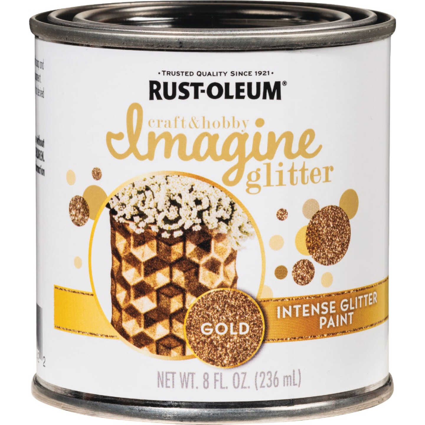 Rust-Oleum Imagine Craft & Hobby 8 Oz. Intense Gold Glitter Paint Image 3