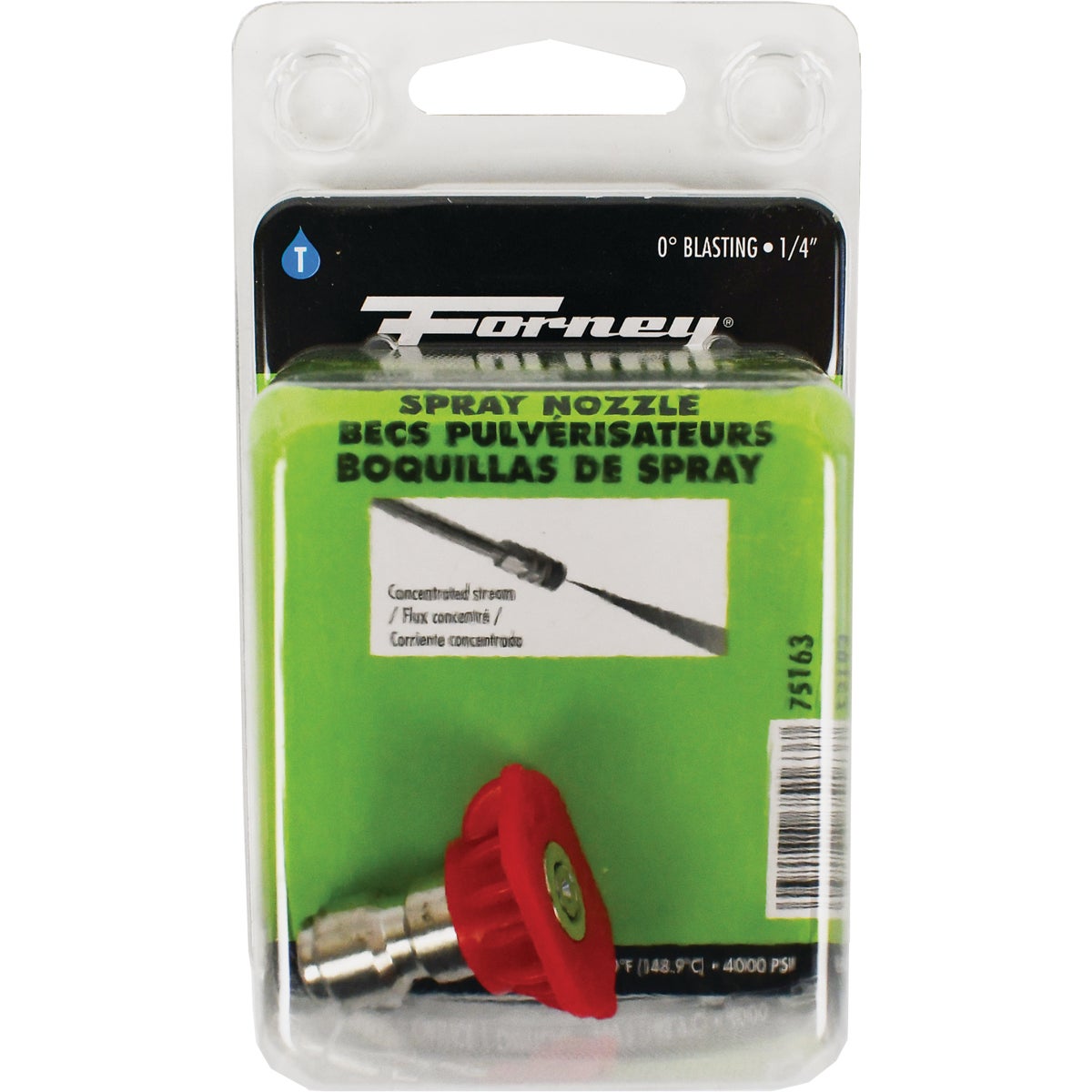 Forney 3.0mm 0 Degree Red High-Pressure Pressure Washer Spray Tip Image 2