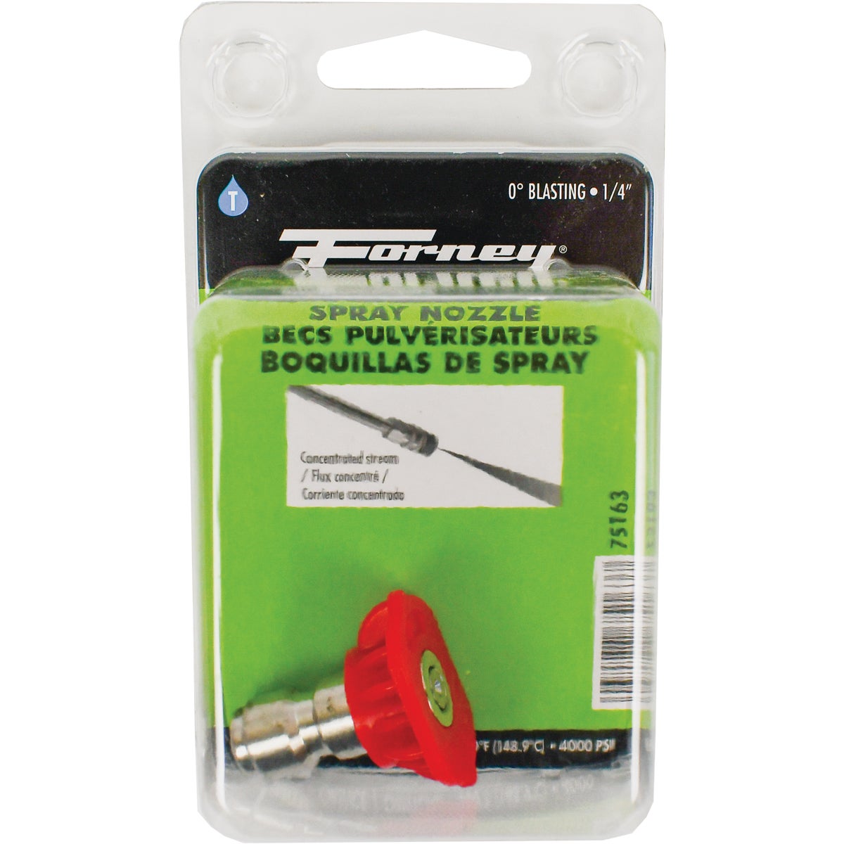 Forney 4.0mm 0 Degree Red Pressure Washer Spray Tip Image 2