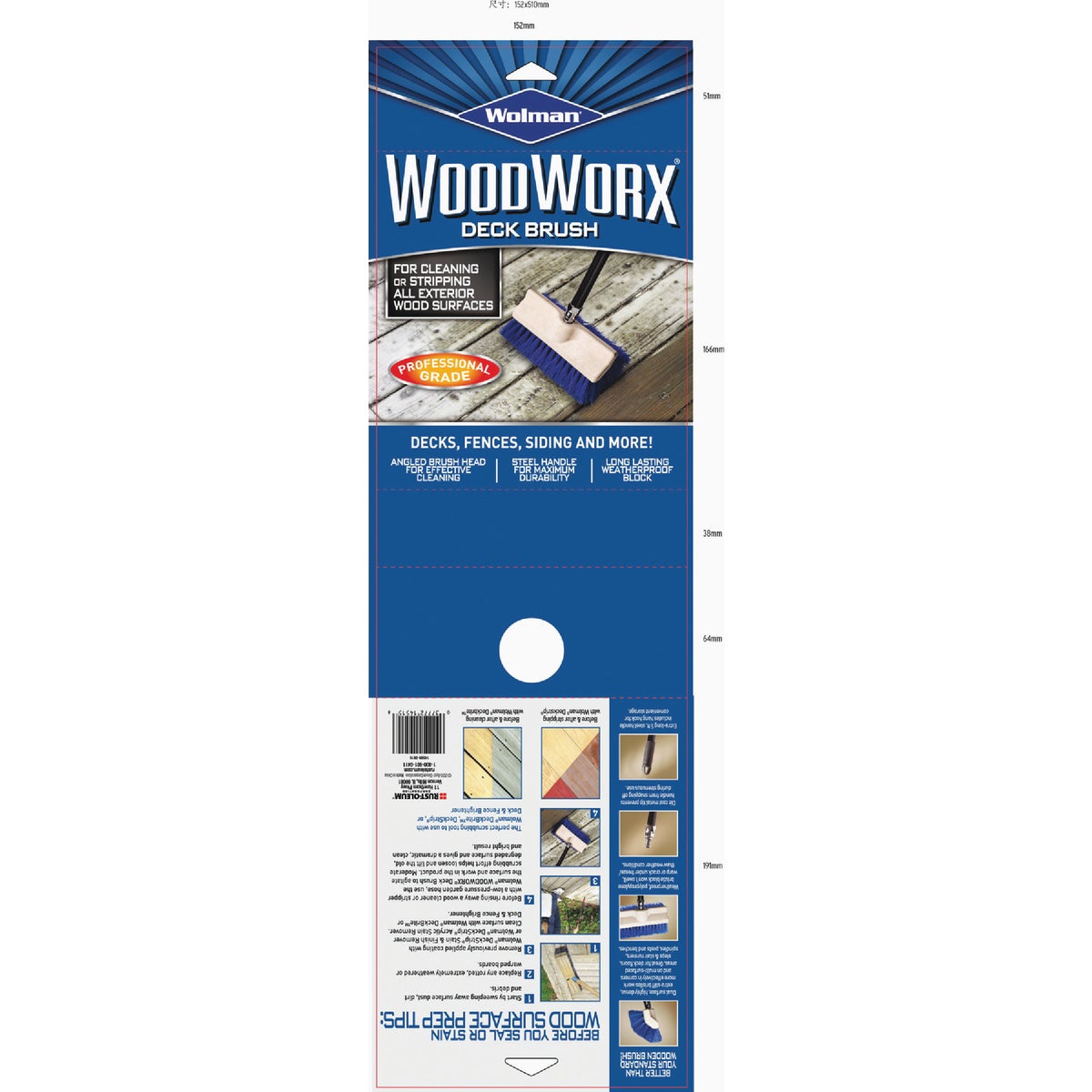 Wolman Wood Worx Deck Brush with 5 Ft. Handle Image 1