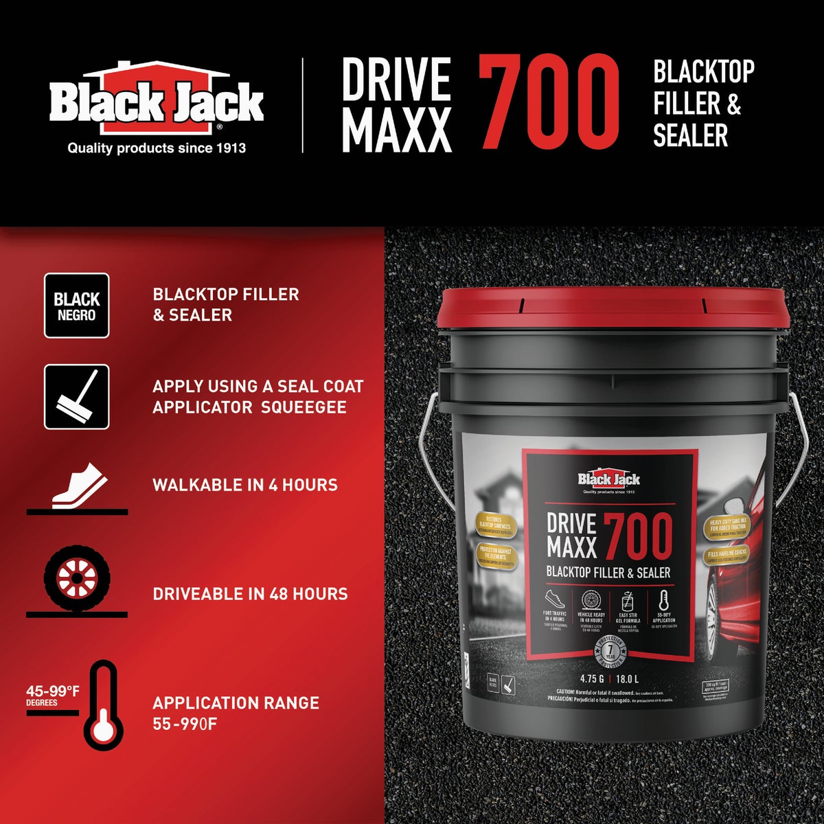 Black Jack Drive-Maxx 700 5 Gal. 7 Yr. Fast Dry Filler and Sealer Image 3