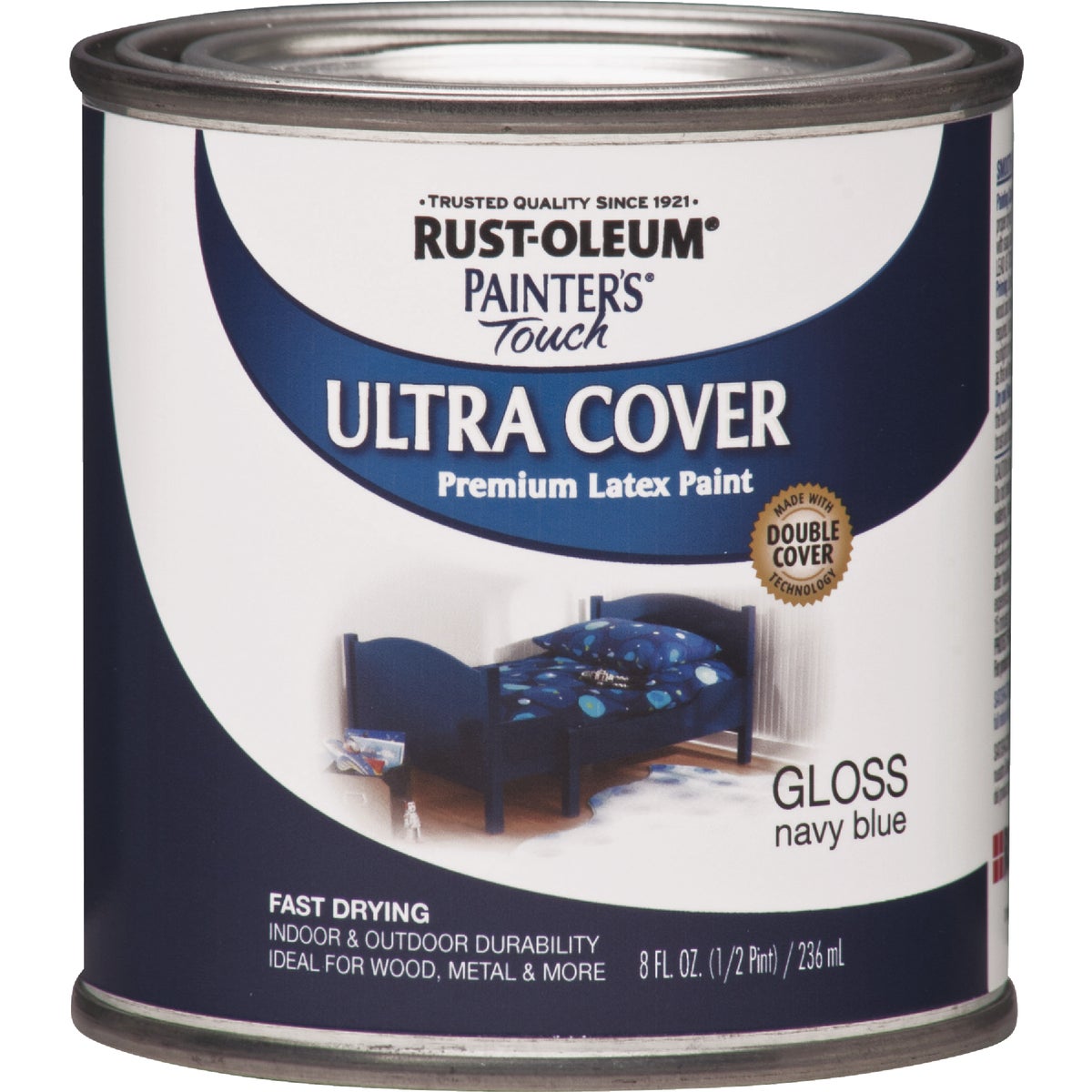 Rust-Oleum Painter's Touch 2X Ultra Cover Premium Latex Paint, Gloss Navy Blue, 1/2 Pt. Image 6
