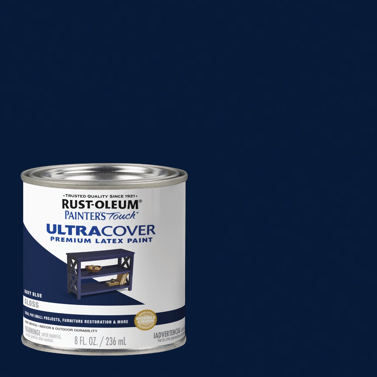 Rust-Oleum Painter's Touch 2X Ultra Cover Premium Latex Paint, Gloss Navy Blue, 1/2 Pt. Image 1