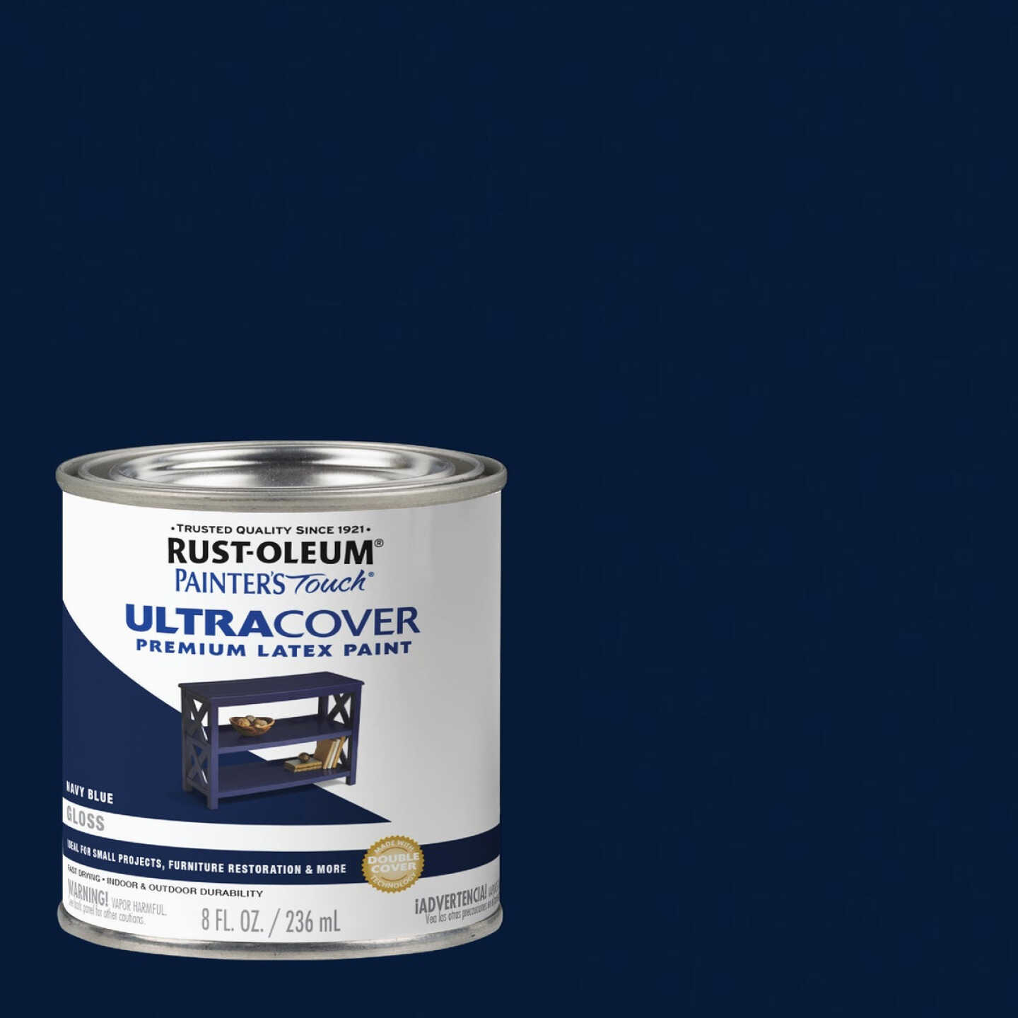 Rust-Oleum Painter's Touch 2X Ultra Cover Premium Latex Paint, Gloss Navy Blue, 1/2 Pt. Image 1