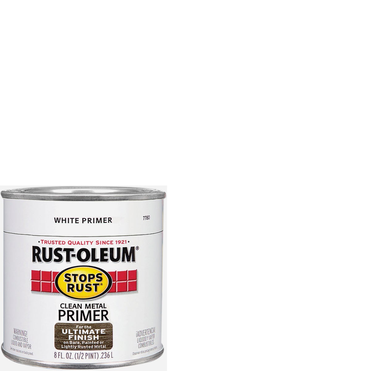 Rust-Oleum Stops Rust Clean Metal Primer, White, 1/2 Pt. Image 1