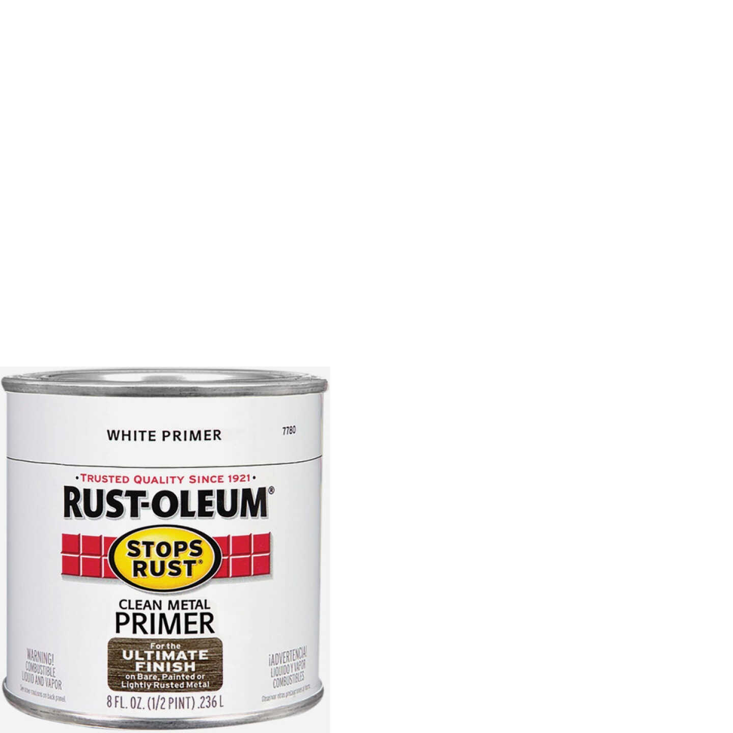Rust-Oleum Stops Rust Clean Metal Primer, White, 1/2 Pt. Image 1