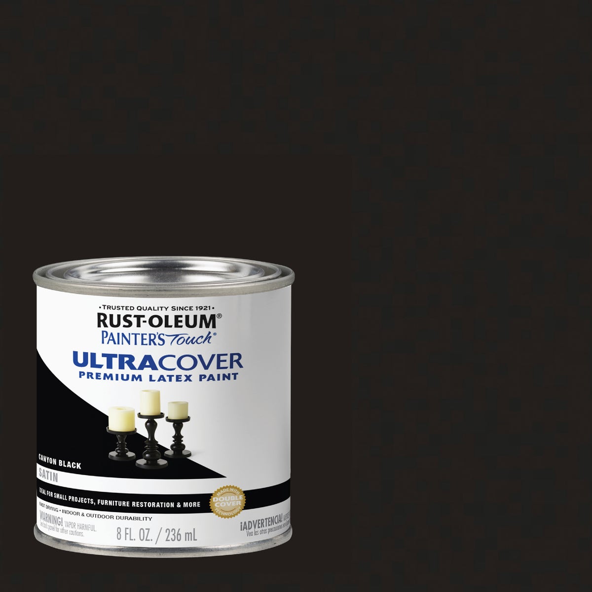 Rust-Oleum Painter's Touch 2X Ultra Cover Premium Latex Paint, Satin Canyon Black, 1/2 Pt. Image 1