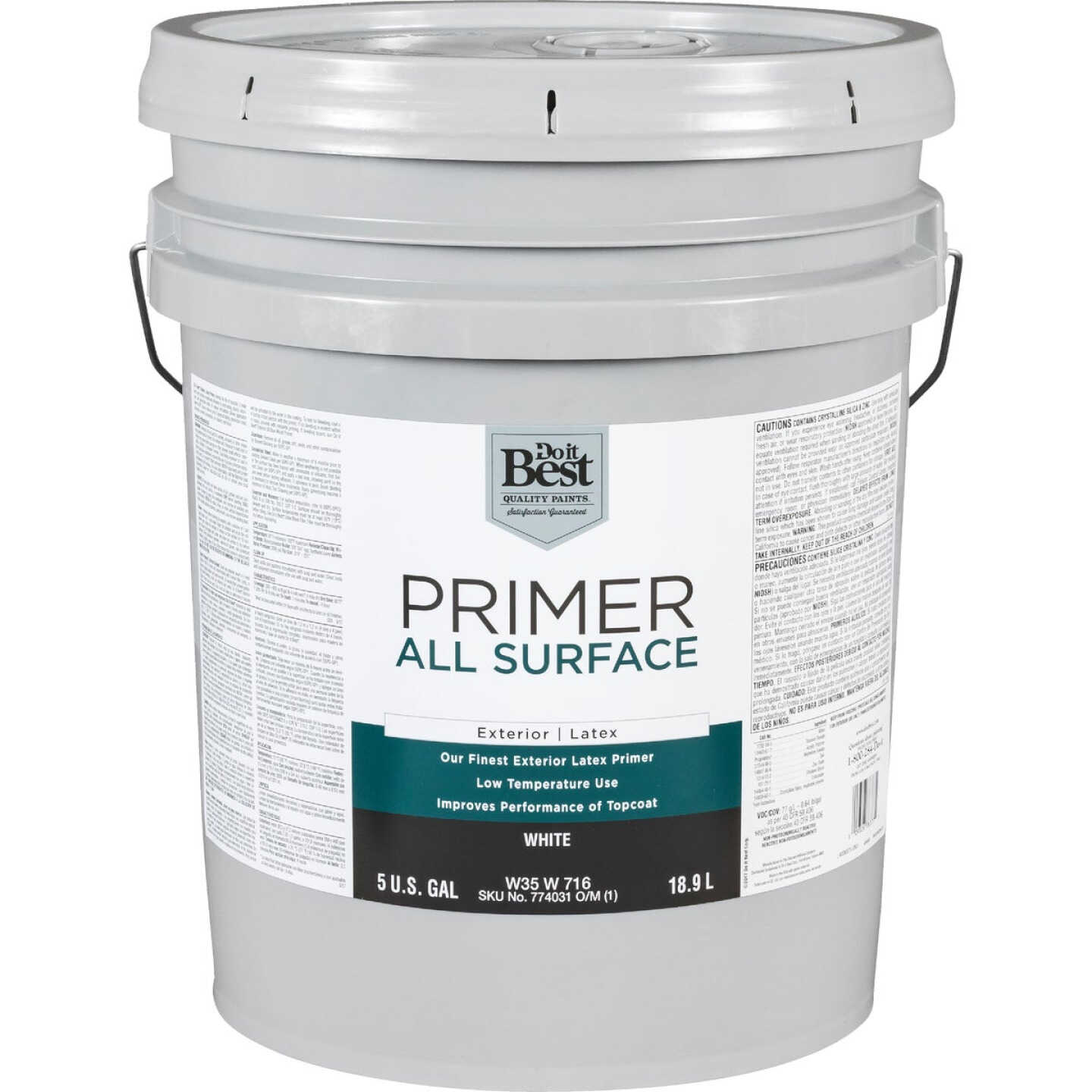 Do it Best White All Surface Exterior Primer, 5 Gal. Image 1