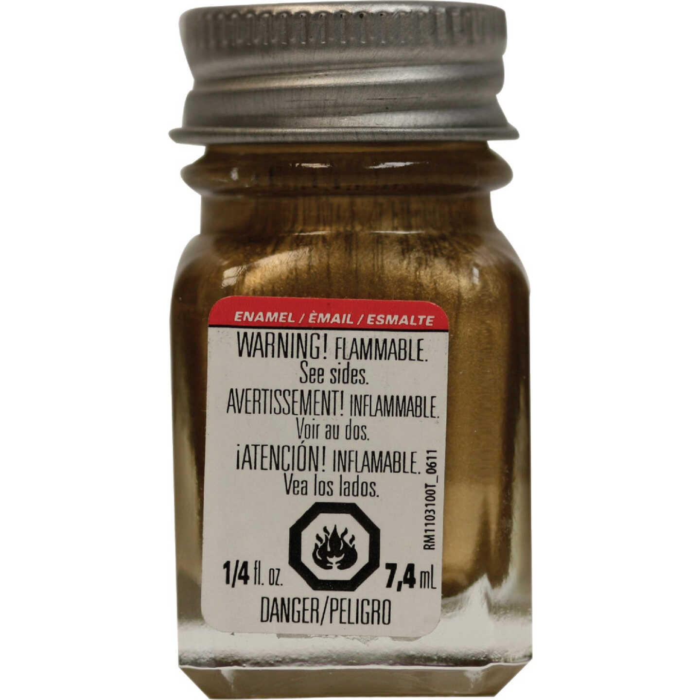 Testors Craft 0.25 Oz. Metallic Enamel Brush Paint, Gold Image 1