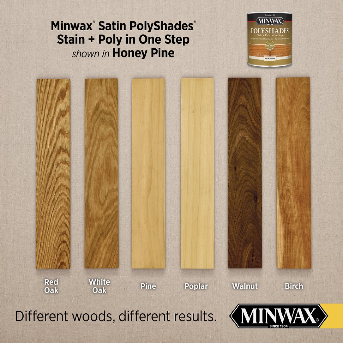 Minwax Polyshades 1/2 Pt. Satin Stain & Finish Polyurethane In 1-Step, Honey Pine Image 3