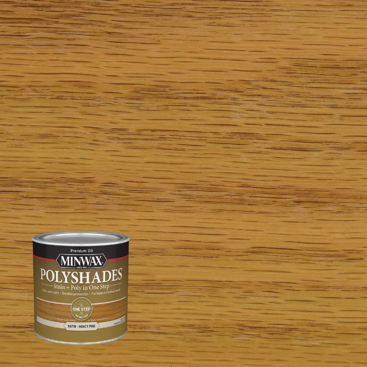 Minwax Polyshades 1/2 Pt. Satin Stain & Finish Polyurethane In 1-Step, Honey Pine