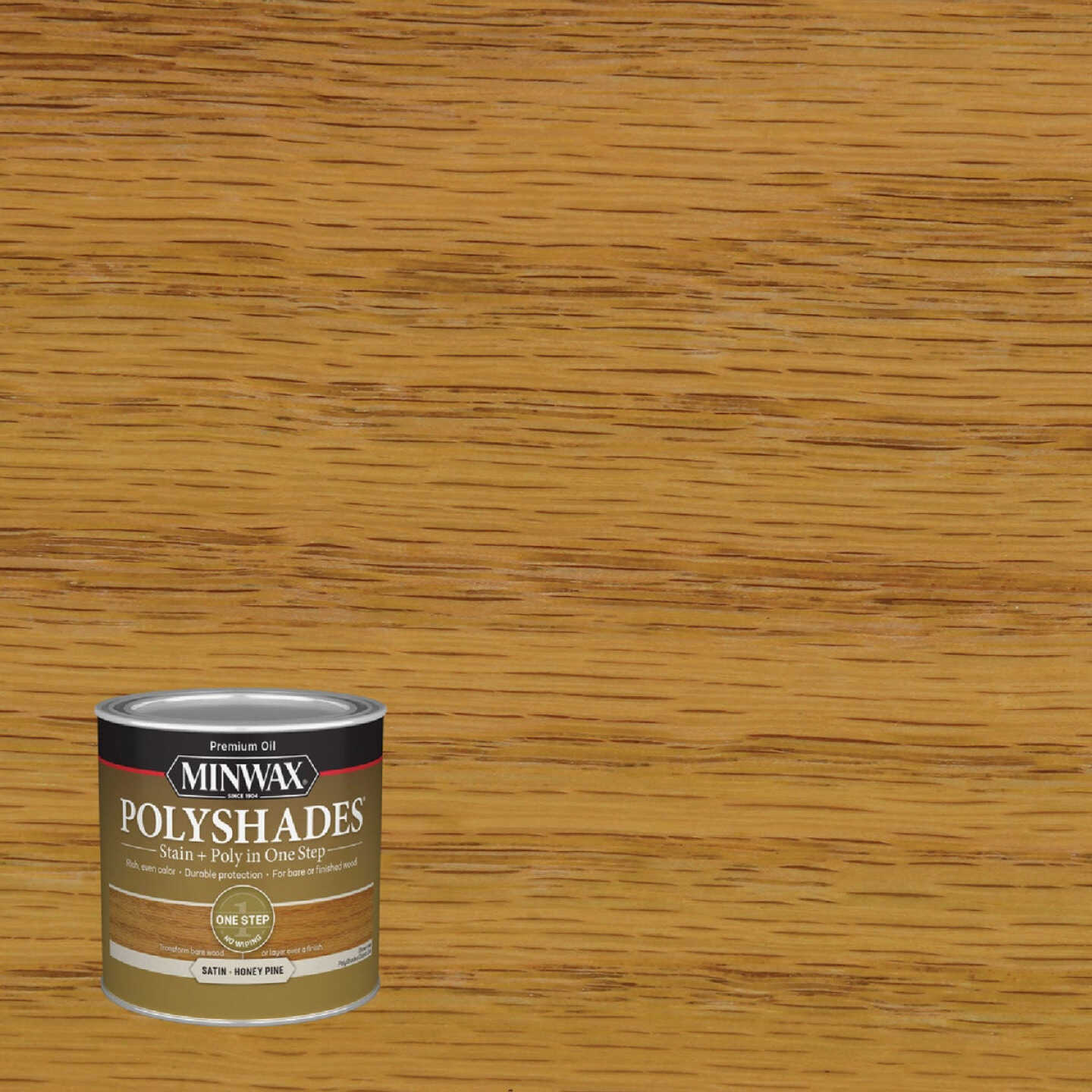 Minwax Polyshades 1/2 Pt. Satin Stain & Finish Polyurethane In 1-Step, Honey Pine Image 1