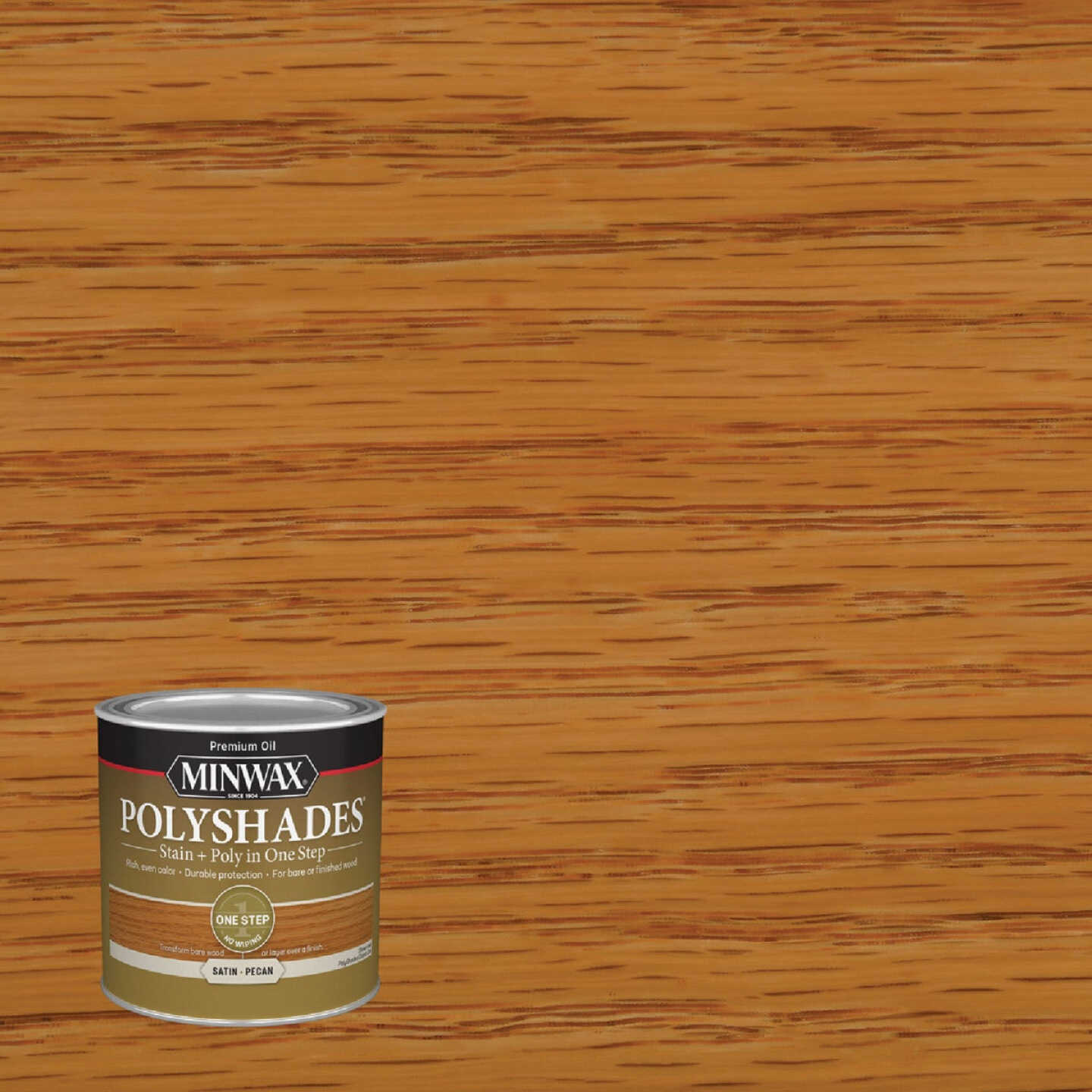 Minwax Polyshades 1/2 Pt. Satin Stain & Finish Polyurethane In 1-Step, Pecan Image 1