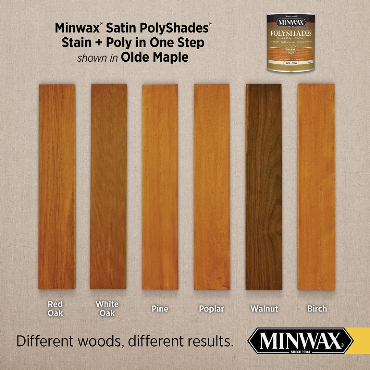 Minwax Polyshades 1/2 Pt. Satin Stain & Finish Polyurethane In 1-Step, Olde Maple Image 3