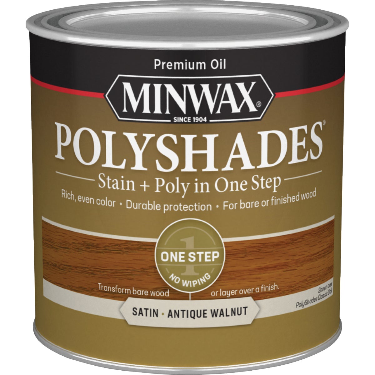 Minwax Polyshades 1/2 Pt. Satin Stain & Finish Polyurethane In 1-Step, Antique Walnut Image 7