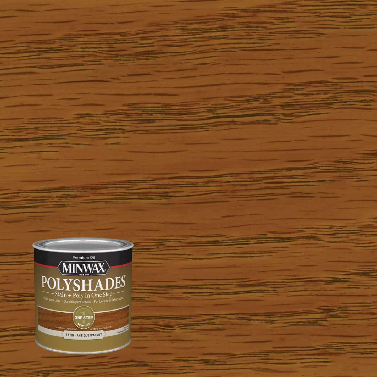 Minwax Polyshades 1/2 Pt. Satin Stain & Finish Polyurethane In 1-Step, Antique Walnut Image 1