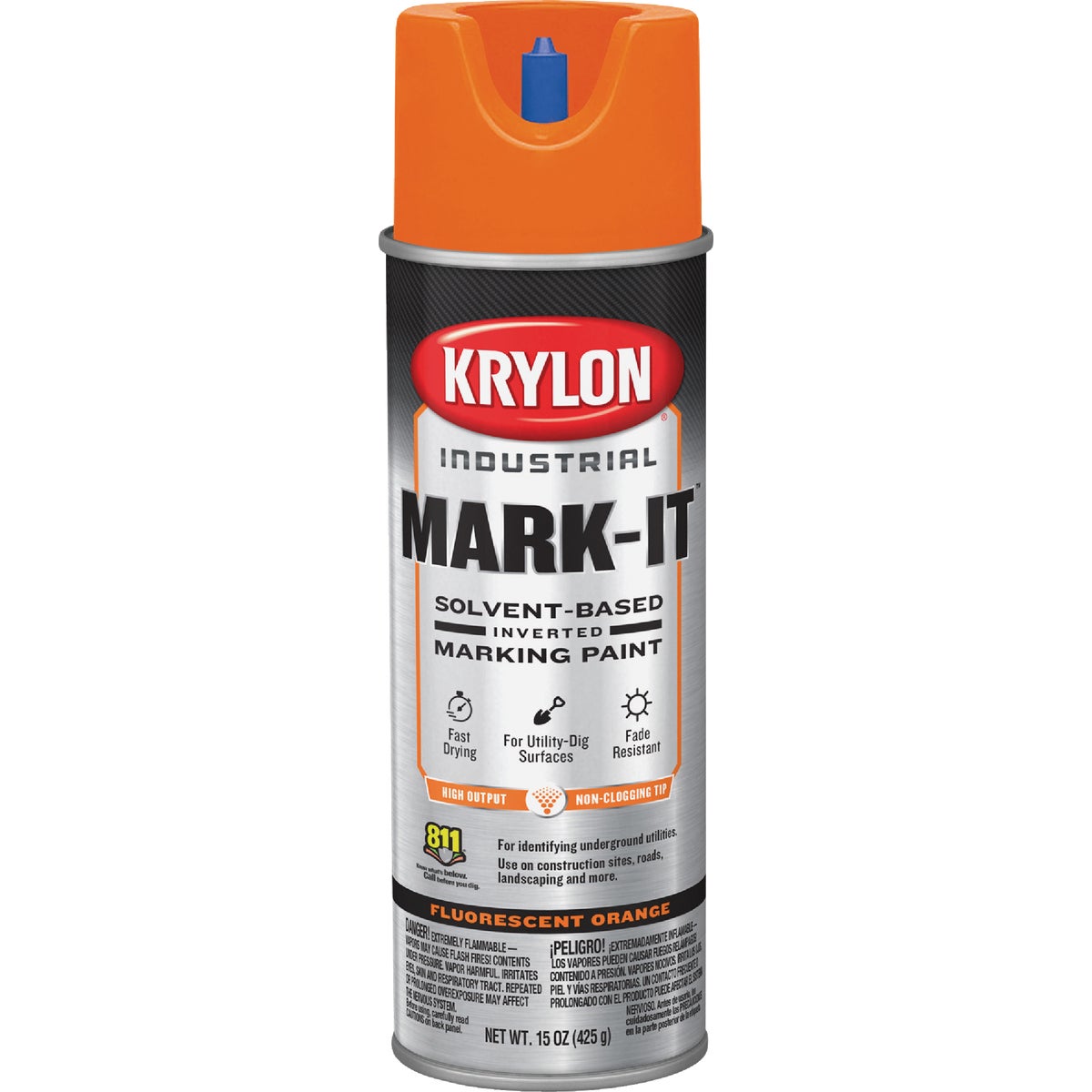 Krylon Mark-It 730708 Industrial SB Fluorescent Orange Inverted Marking Paint Image 5