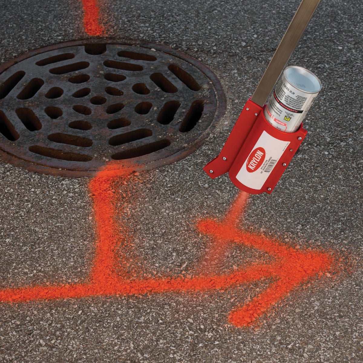 Krylon Mark-It 730708 Industrial SB Fluorescent Orange Inverted Marking Paint Image 3