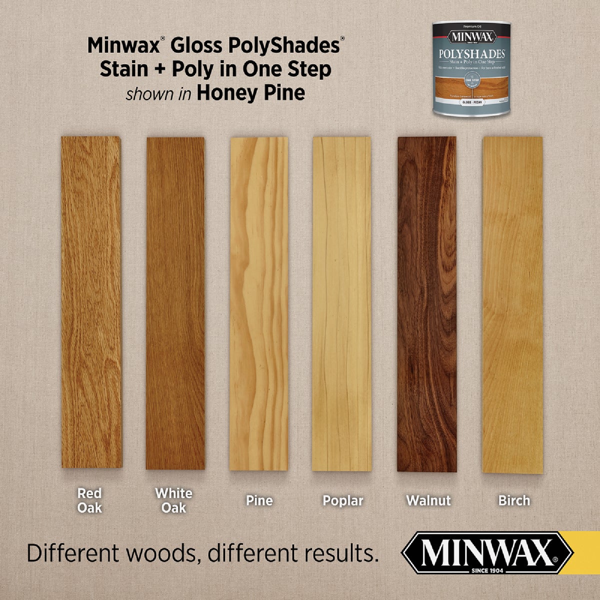 Minwax Polyshades 1/2 Pt. Gloss Stain & Finish Polyurethane In 1-Step, Honey Pine Image 3