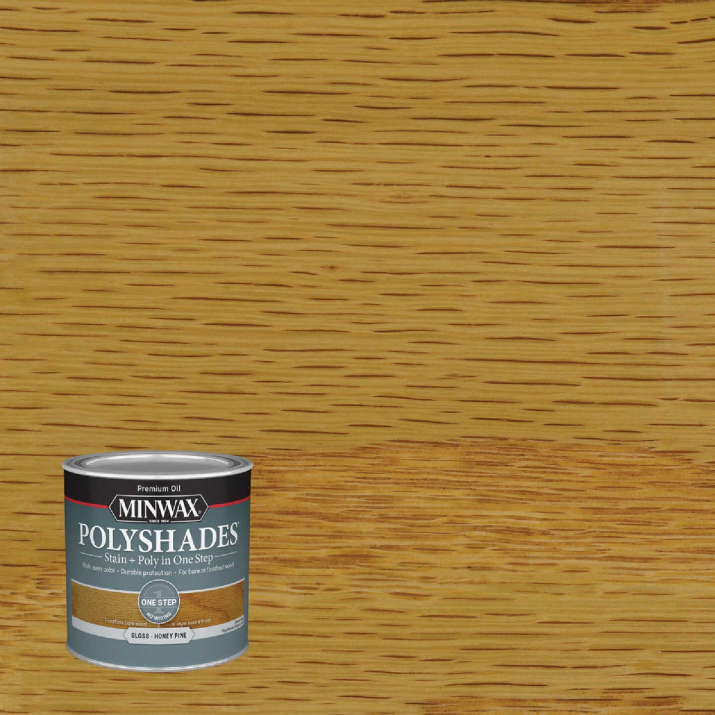 Minwax Polyshades 1/2 Pt. Gloss Stain & Finish Polyurethane In 1-Step, Honey Pine Image 1