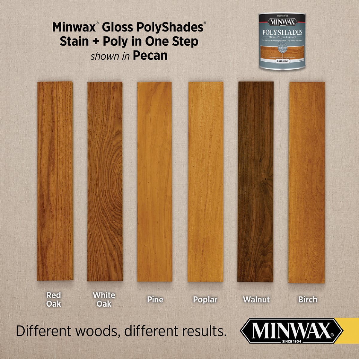 Minwax Polyshades 1/2 Pt. Gloss Stain & Finish Polyurethane In 1-Step, Pecan Image 3