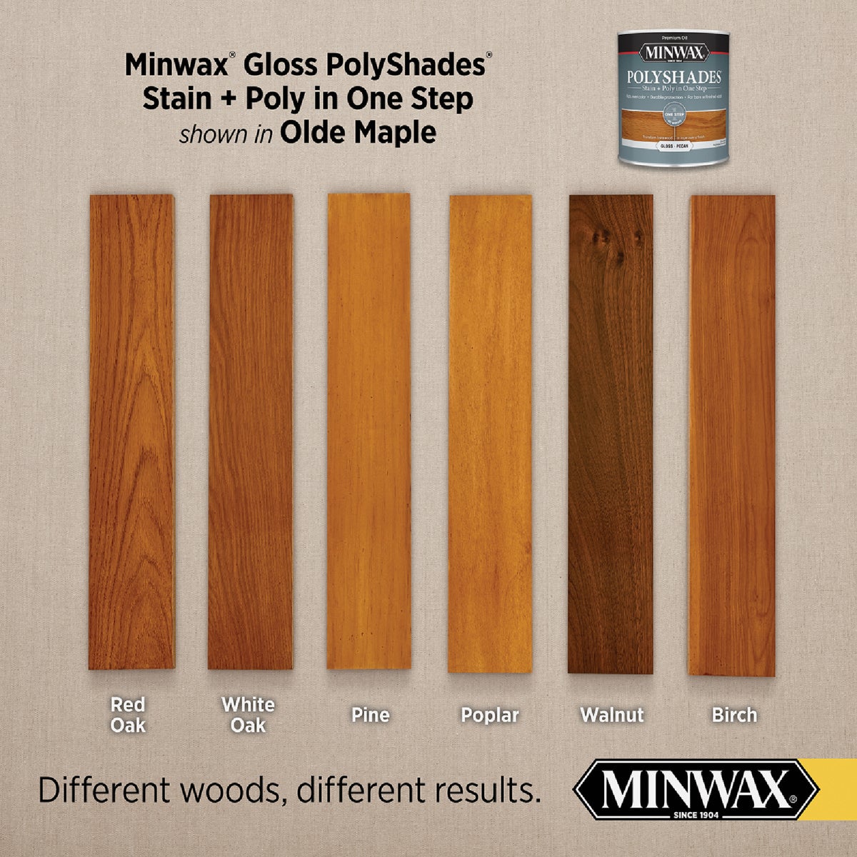 Minwax Polyshades 1/2 Pt. Gloss Stain & Finish Polyurethane In 1-Step, Olde Maple Image 3
