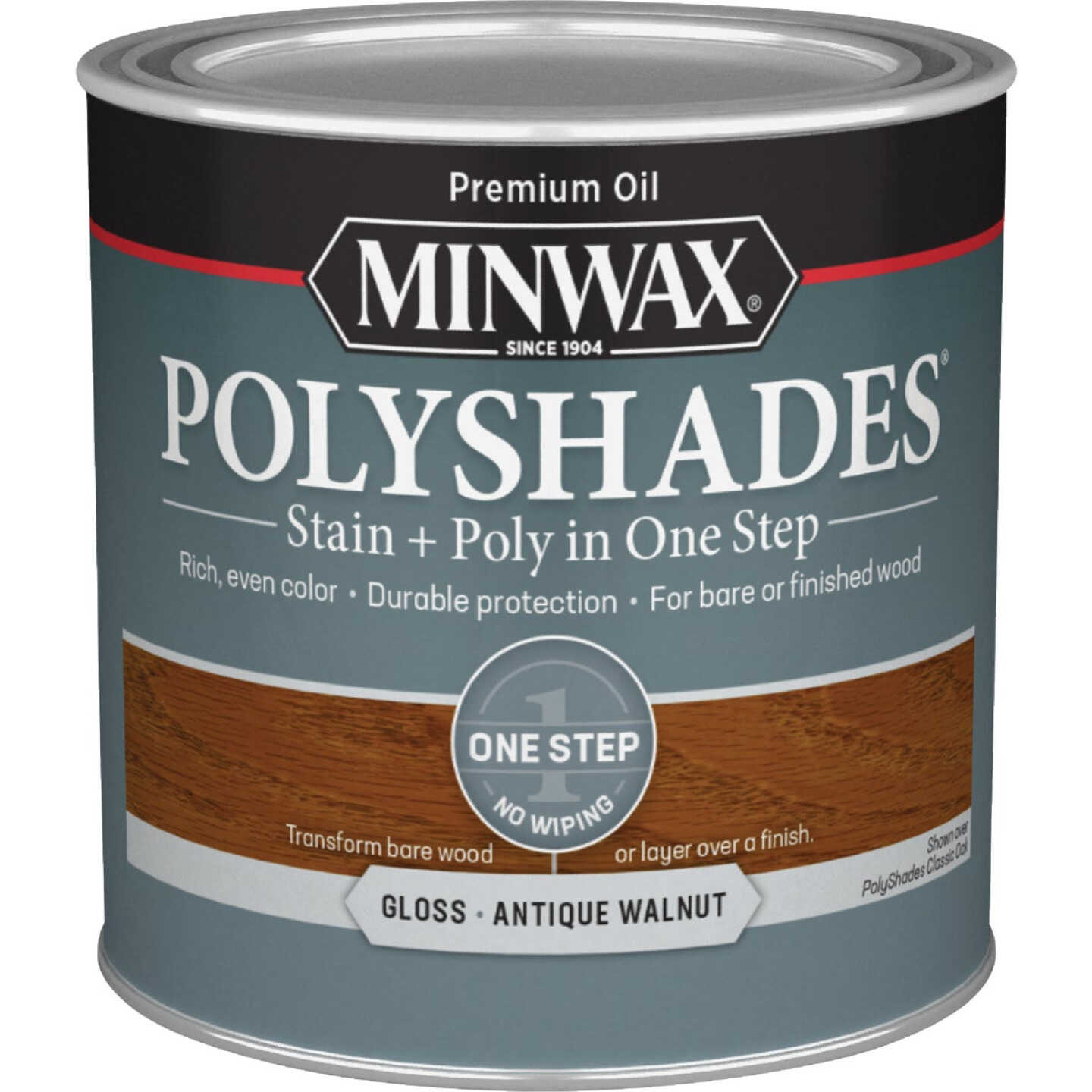 Minwax Polyshades 1/2 Pt. Gloss Stain & Finish Polyurethane In 1-Step, Antique Walnut Image 7