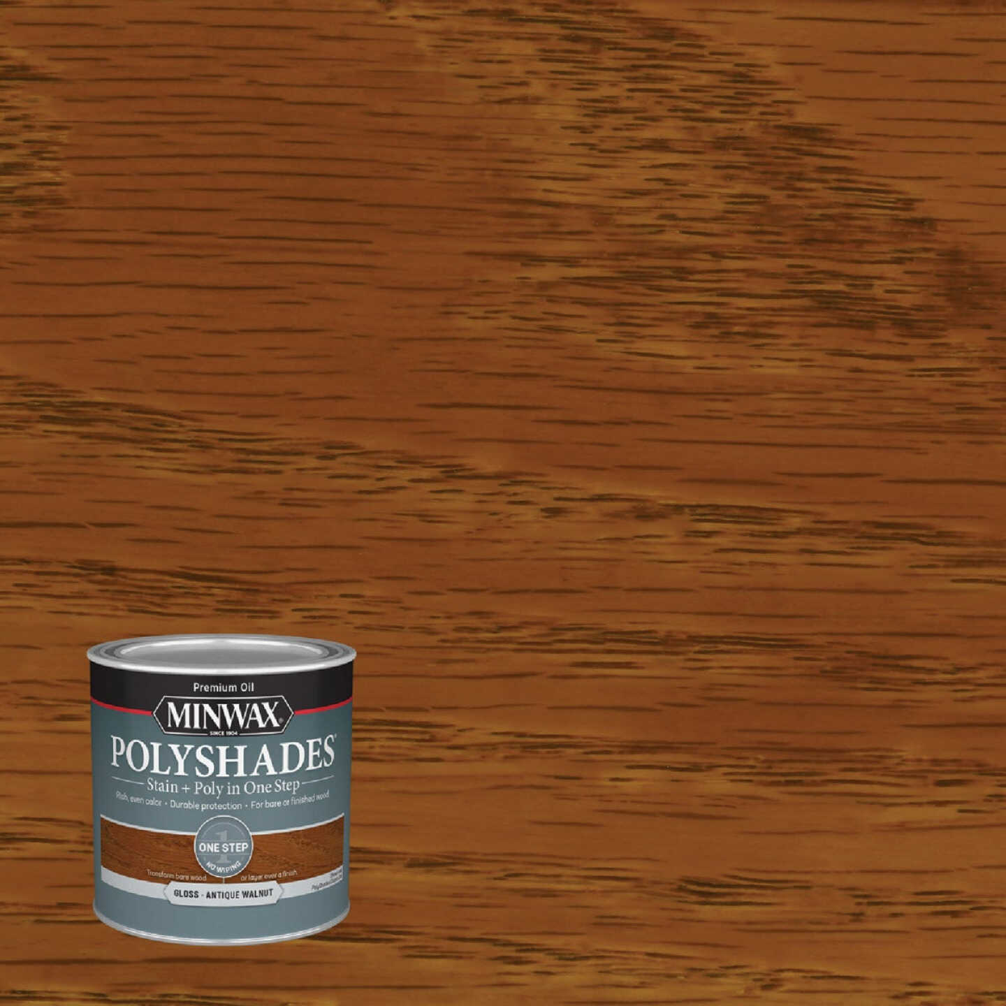 Minwax Polyshades 1/2 Pt. Gloss Stain & Finish Polyurethane In 1-Step, Antique Walnut Image 1