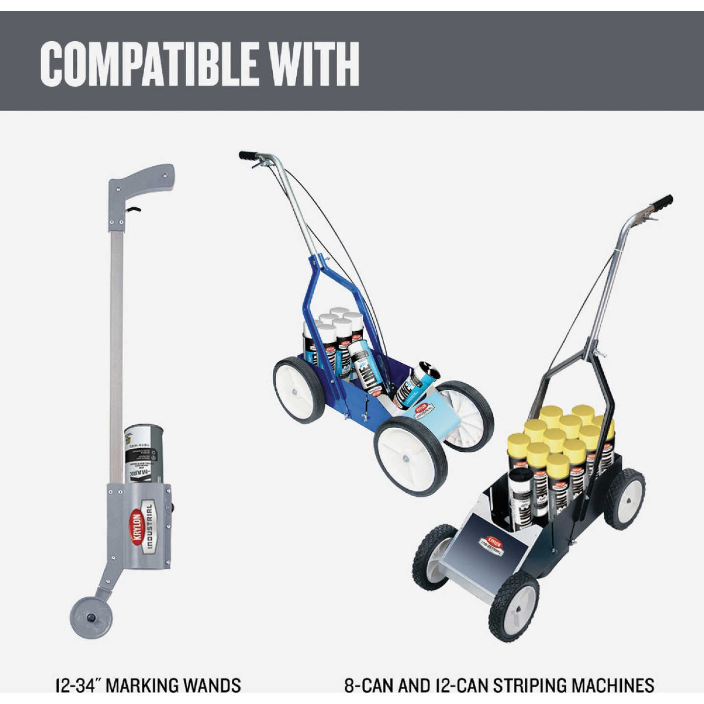 Krylon Industrial 8305 WB Athletic White Striping Paint Image 2