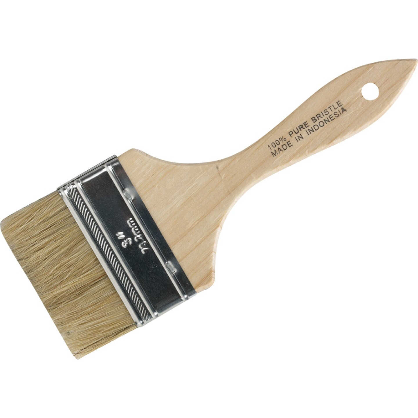 3 In. Flat Chip Wall Natural Bristle Paint Brush Image 1