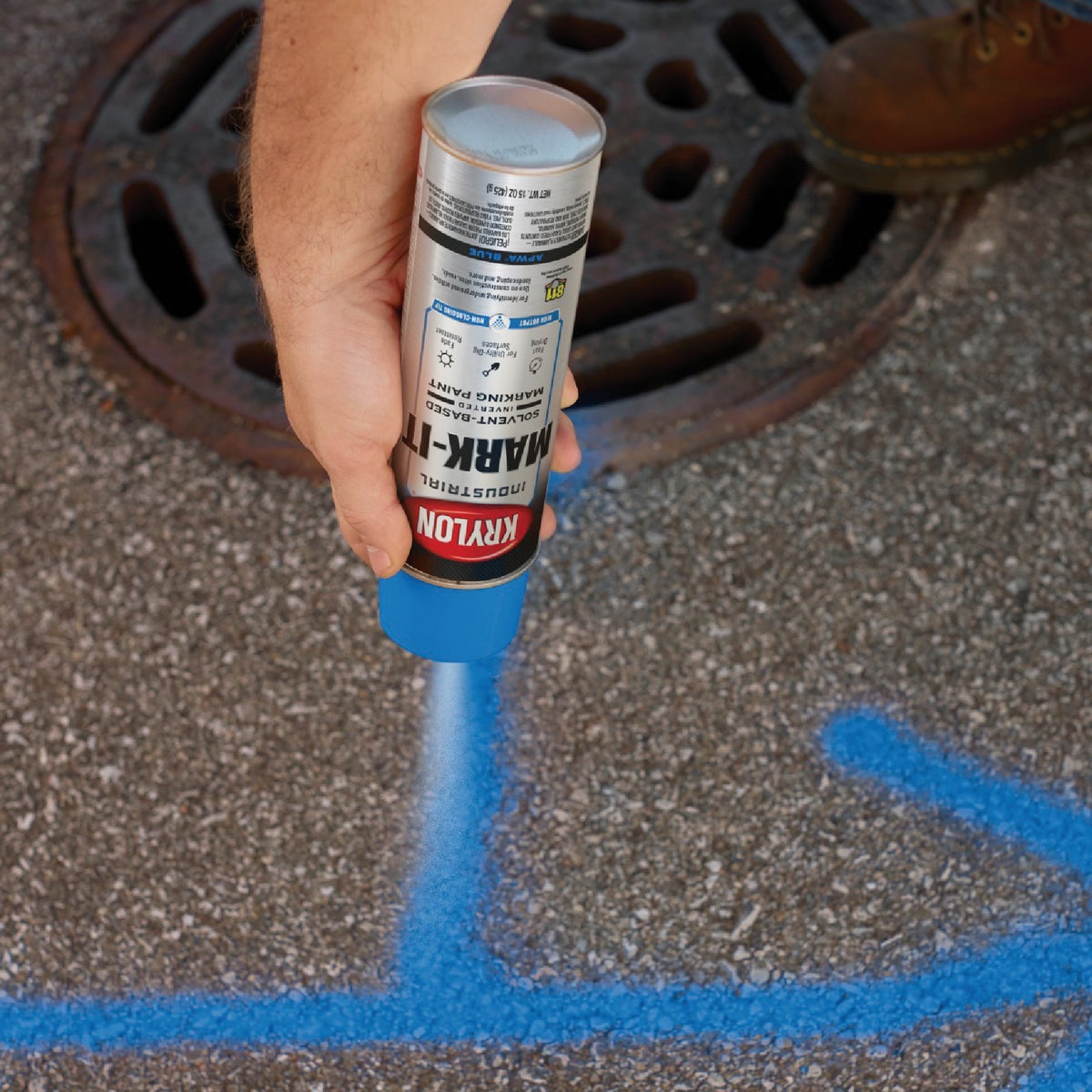 Krylon Mark-It 730308 Industrial SB APWA Blue Inverted Marking Paint Image 4