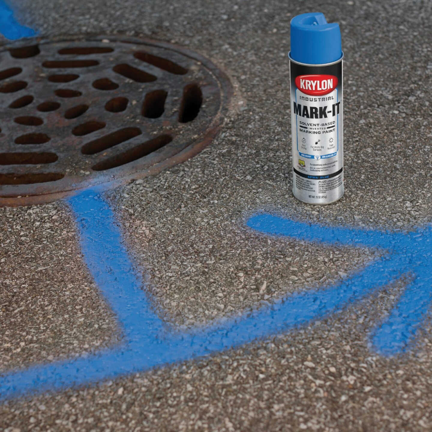 Krylon Mark-It 730308 Industrial SB APWA Blue Inverted Marking Paint Image 2