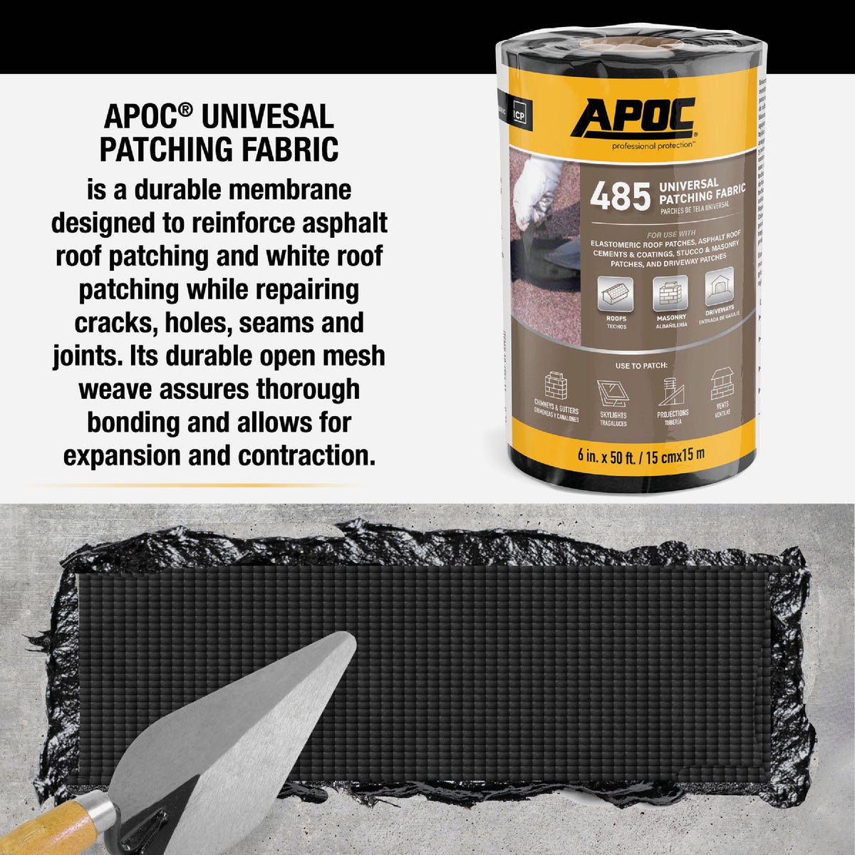 APOC 6 In. x 50 Ft. Black Universal Patching Fabric Image 6