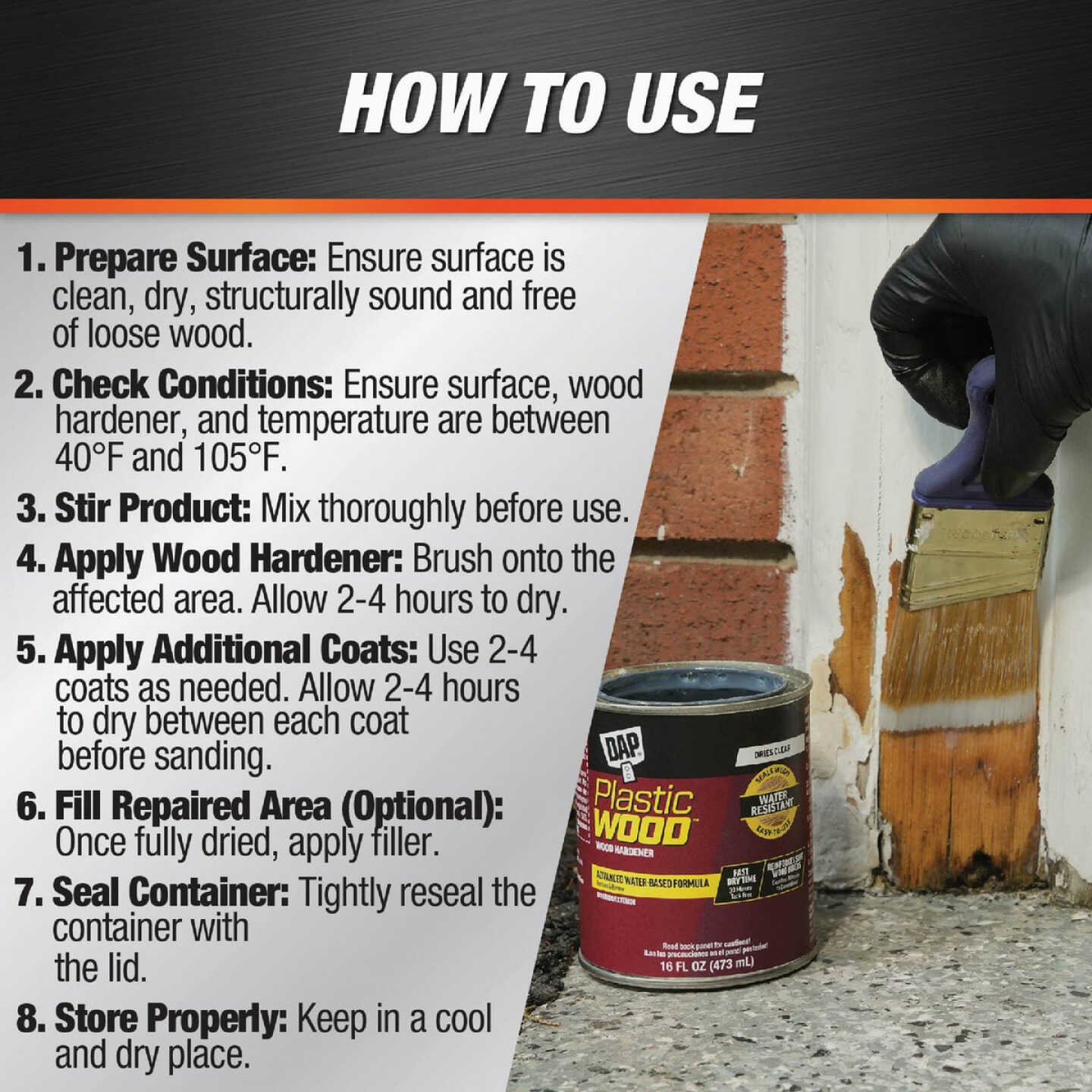 Dap Plastic Wood 16 Oz. Natural Hardener Image 5