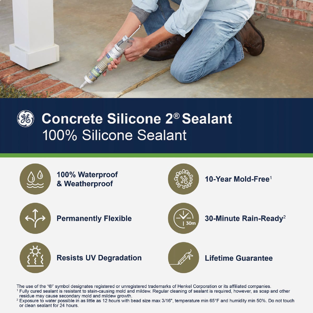 GE Concrete Silicone Advanced Speciality Products, Light Gray, 10.1 Oz. Cartridge Image 5