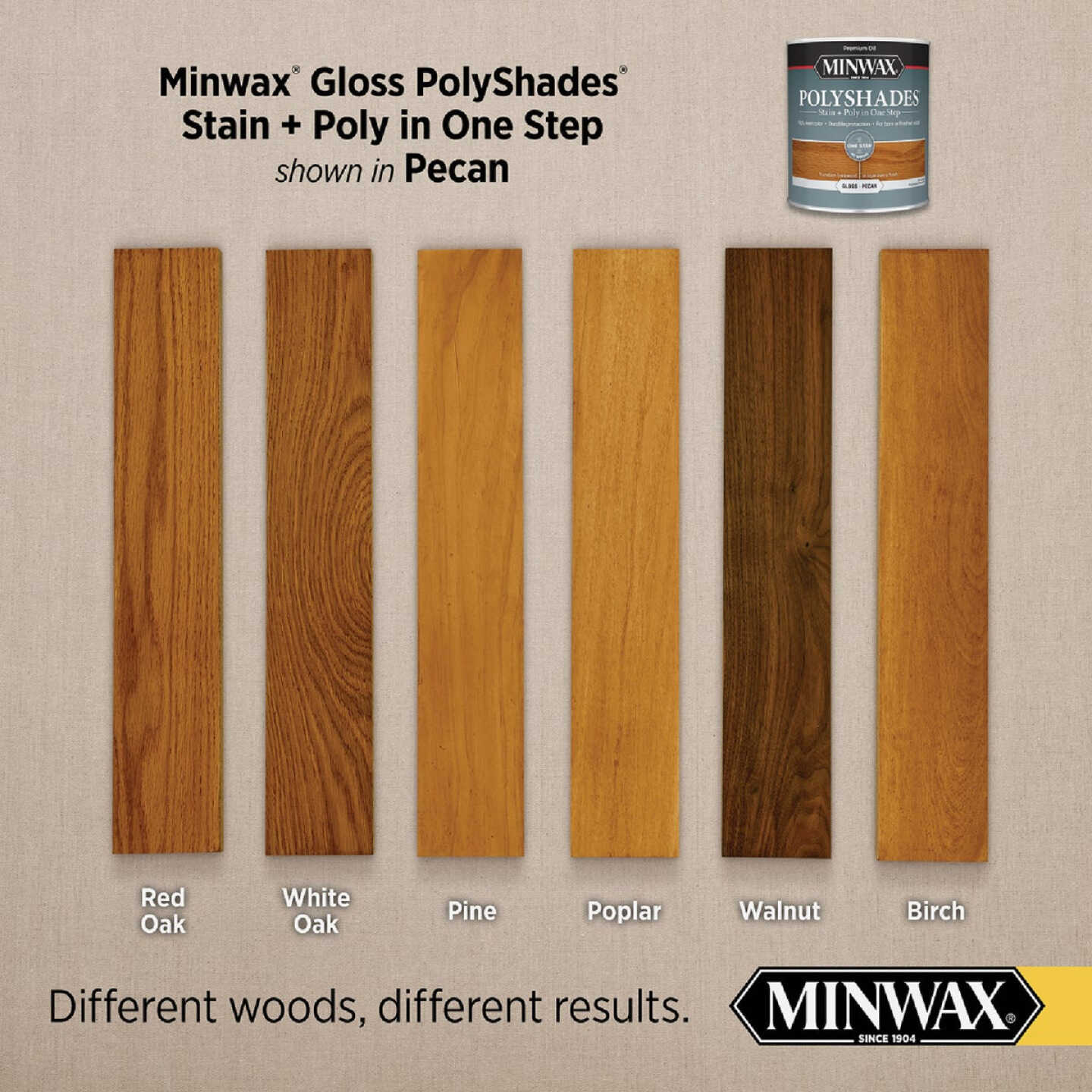 Minwax Polyshades 1 Qt. Gloss Stain & Finish Polyurethane In 1-Step, Pecan Image 3